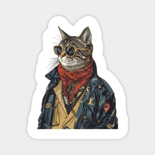 Luxury Cat Dress Up Hip Hop Magnet