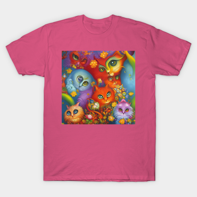 Colorful Crazy Kitty Cat Kitten Collage T-Shirt by Christine aka stine1 on Teepublic