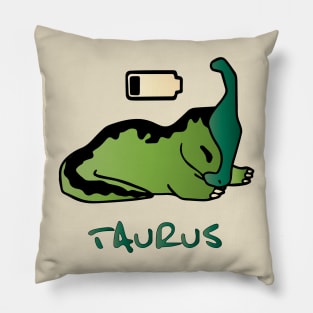 lazy dinosaur baby Taurus Pillow