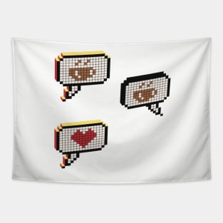 Pixel art coffee messaging Tapestry