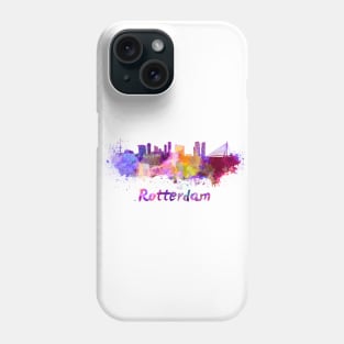 rotterdam skyline in watercolor Phone Case