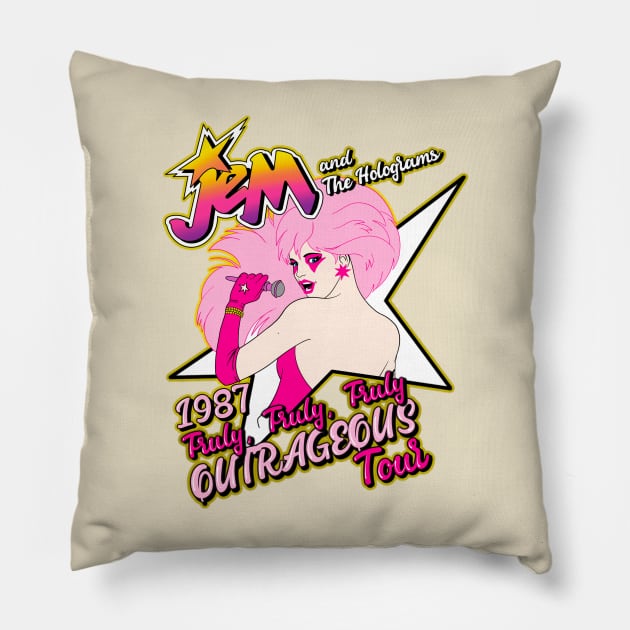 Jem Outrageous 1987 Pillow by Black Red Store