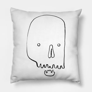 Hand-drawn black skull Pillow