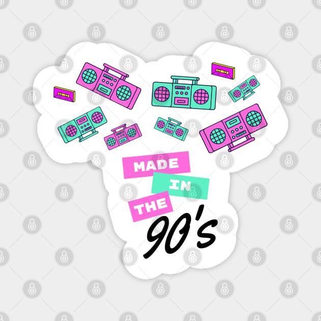 Made In The 90s Magnet by Flamingo Design