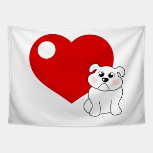 Big heart for little bulldog Tapestry