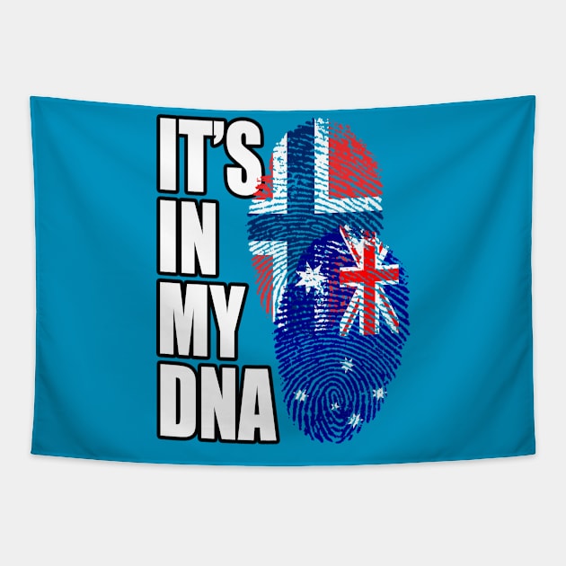 Australian And Norwegian Mix DNA Heritage Flag Gift Tapestry by Just Rep It!!