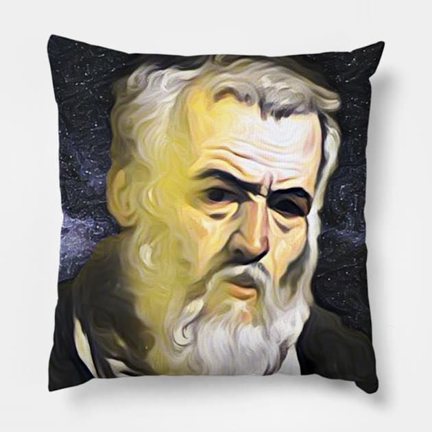 Anaximander yellow Portrait | Anaximander Artwork 7 Pillow by JustLit