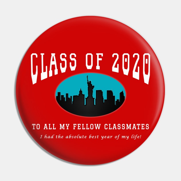 Class of 2020 - Red, Turquoise and White Colors Pin by The Black Panther