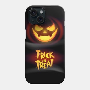 Pumpkin glowing face t-shirt. Cool gift on Halloween. Scary and funny glowing Halloween pumpkin face. Phone Case