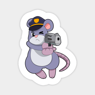 Mouse as Police officer with Police hat Magnet