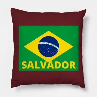 Salvador City in Brazilian Flag Pillow