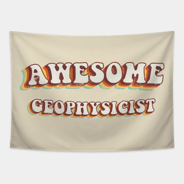 Awesome Geophysicist - Groovy Retro 70s Style Tapestry by LuneFolk