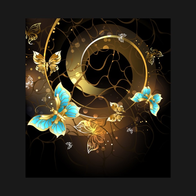 Spiral with Gold Butterflies by Blackmoon9