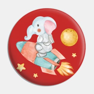 Baby Elephant Rocket Pin