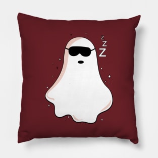 funny sleepy Ghost with glasses soul halloween Pillow