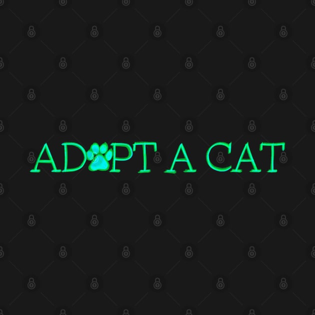 Adopt A Cat Green by ROLLIE MC SCROLLIE