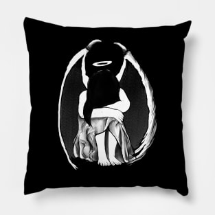 Sad angelic demon girl Pillow