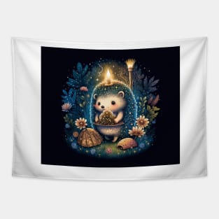 Hedgehog Fairy Tale Scene Tapestry