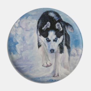 Siberian Husky Fine Art Painting Pin