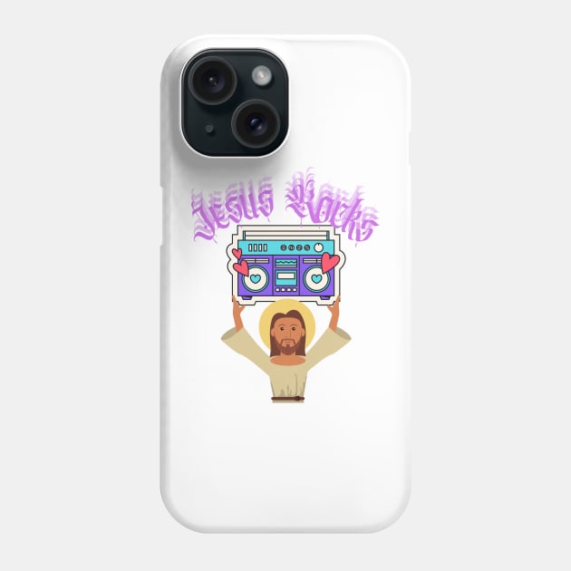 Jesus Rocks! Phone Case by Brockapulco