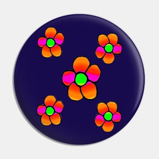 Bright Colorful Flowers Pin