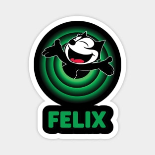 Felix the Cat Cartoon Cat Arms Outstretched Green Vintage Retro Magnet