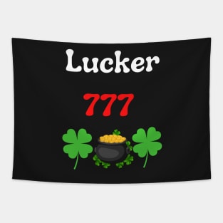 Lucky 777 always lucky Pot of gold Four Leaf Clover Saint Patricks Day Tapestry