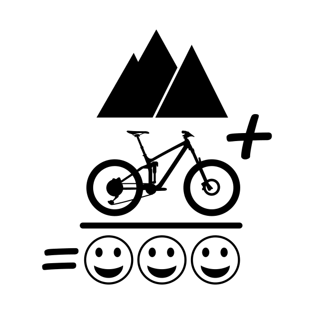 Mountains Biking Lover Mountains + Bike = Happiness Perfect Gift For Mountain Bikers by ChrisWilson