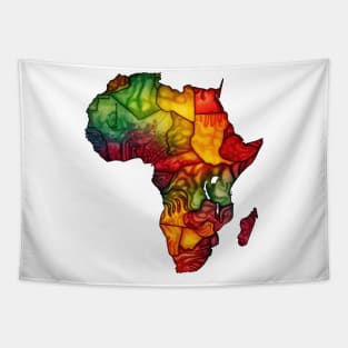 Watercolor African Map #4 Tapestry