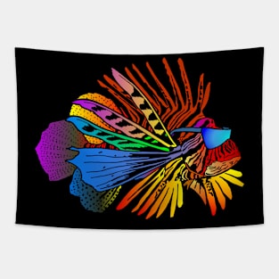 Color Burst Zebrafish Tropical Scuba Fish Stencil Tapestry