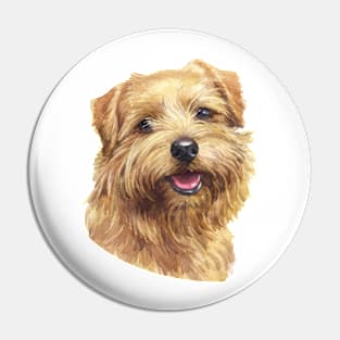 Norfolk Terrier Watercolor Art Pin