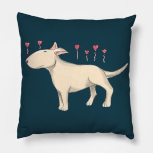 Bull terriers - overflowing with love Pillow