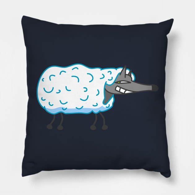 Wolf in sheep's clothing Pillow by spontania