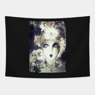 hazy art deco fashion collage poster Tapestry