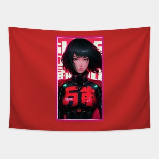 Anime Race Girl | Quality 3D Anime Artwork | Pink Red Black Blue Chibi Manga Anime Art Tapestry