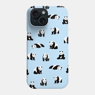 Cute Pandas on Blue Phone Case