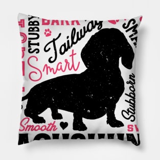 Dachshund Typography Word Art Pillow