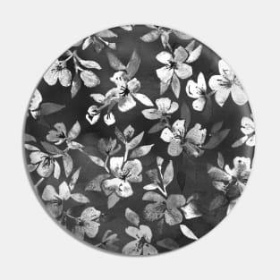 Blossoms on Charcoal Ink Pin