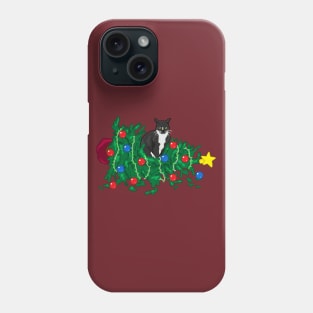 Cat Hates Your Tree - tuxedo Phone Case