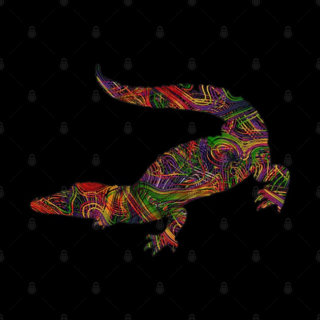 Alligator Lovers Vibrant Artists String Illustration by grendelfly73