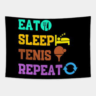 Table Tennis Eat sleep tennis repeat Tapestry