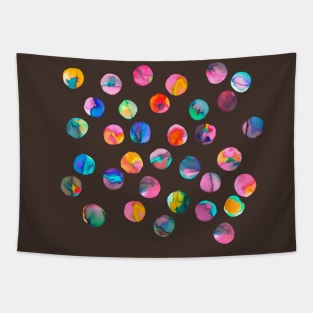 Colorful Ink Dots Multicolored Tapestry