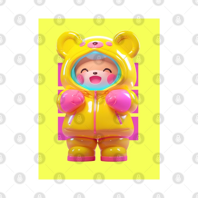 AKBLM - KUMA CANT AWAIT RAINY SEASON うき TO WEAR HIS NEW RAIN BOOTS | KAWAII ANIME 3D MASCOT by AKBLM