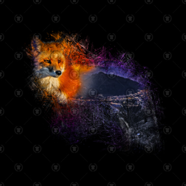 Fox Nature Double Exposure Digital Art
