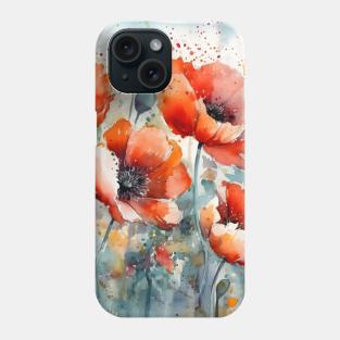 Watercolor Poppies Phone Case