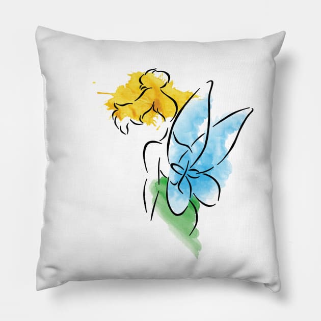 Watercolor Fairy Pillow by kimhutton