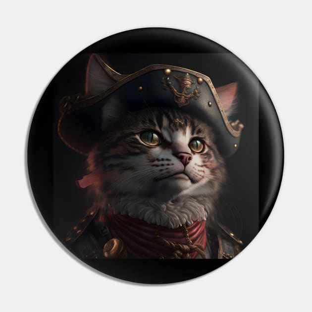 Pirate Cat Portrait Pin by ArtisticCorner