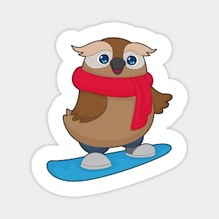 Owl Snowboard Winter sports Magnet