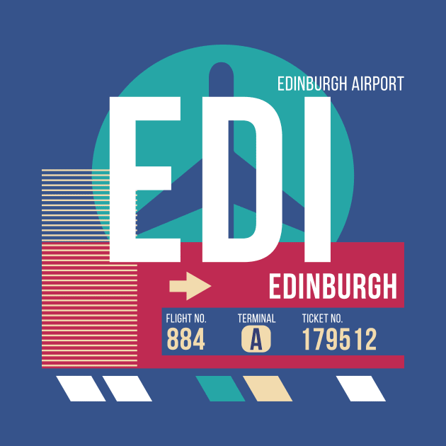 Edinburgh, Scotland (EDI) Airport Code Baggage Tag E by SLAG_Creative