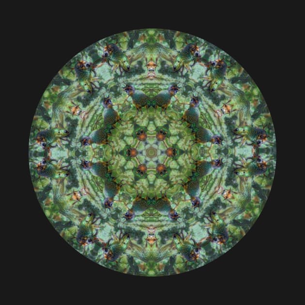 Shades of Green Kaleidoscopic Mandala Number 1 Circle by SpotterArt